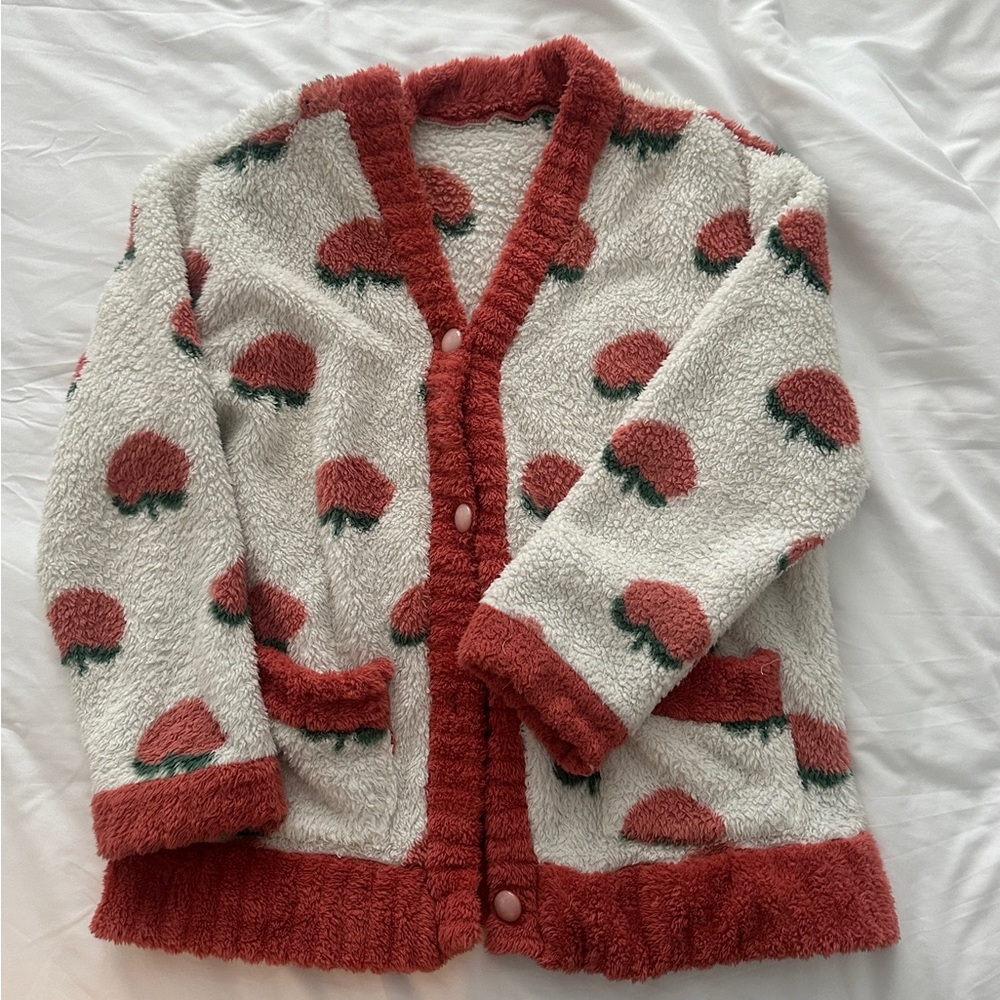fleece peach pj top